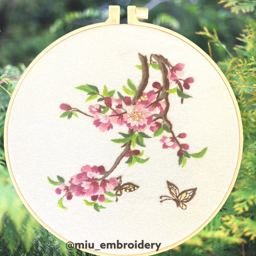 Embroidered Wall Art, 8 inch hoop Embroidery, Nature Hoop – Full