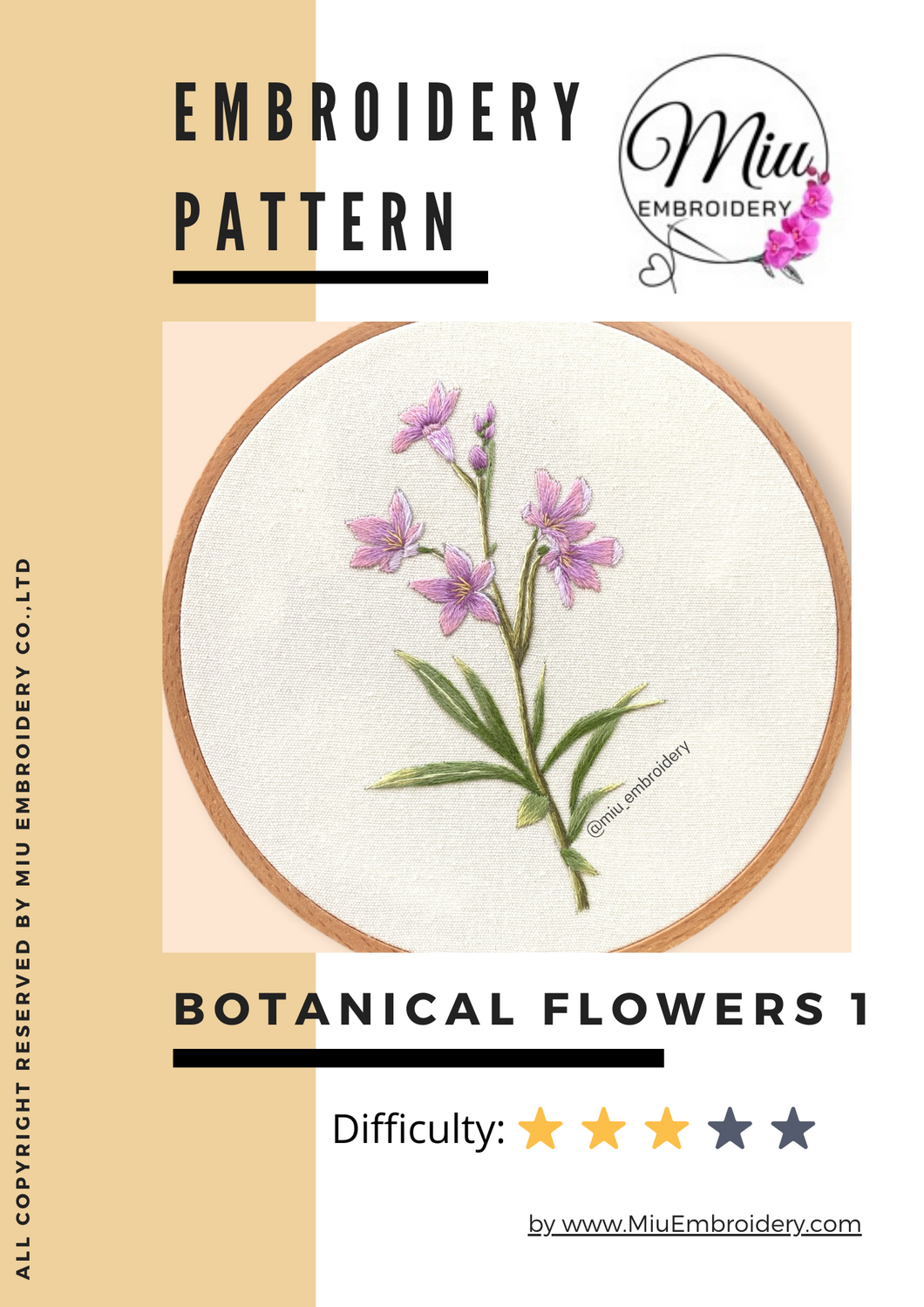 Botanical 1 PDF Embroidery Pattern  + Video Tutorial