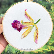Load image into Gallery viewer, Blossom #1 Orchid PDF Embroidery Pattern  + Video Tutorial
