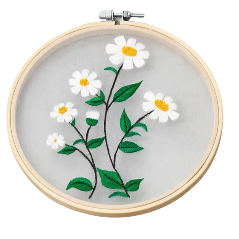 Organza Daisy Hand Embroidery Kit 6”