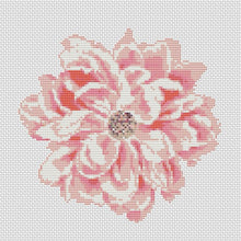 Load image into Gallery viewer, Pink Peony Cross Stitch Pattern, Modern Flower Embroidery PDF Instant Download,
