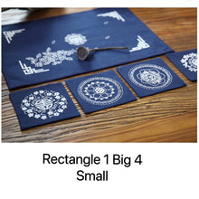 Charger l&#39;image dans la galerie, 5 Pcs Set White Floral Coaster Beginner DIY Embroidery Kit Printed with Hoop
